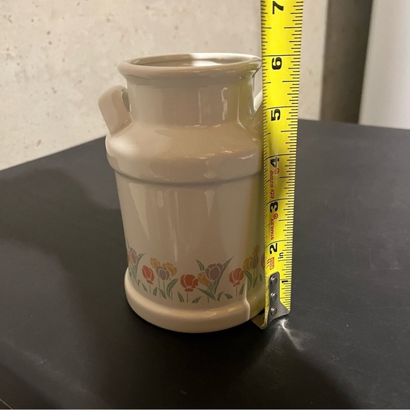 Mount Clemens Milk Can White Ceramic Two Handles Crock Jug Utensil Holder Vase - Picture 7 of 7